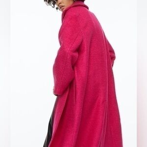Pink Oversized Twill Coat